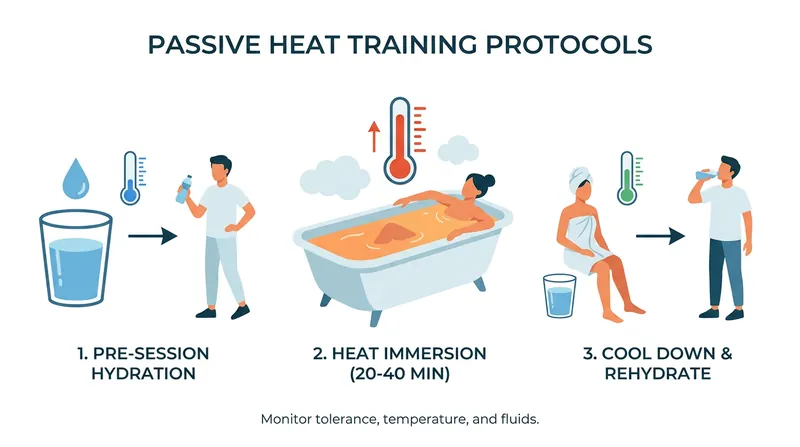 Passive heat training, such as hot-water immersion, is being studied as a way to safely build heat tolerance.
