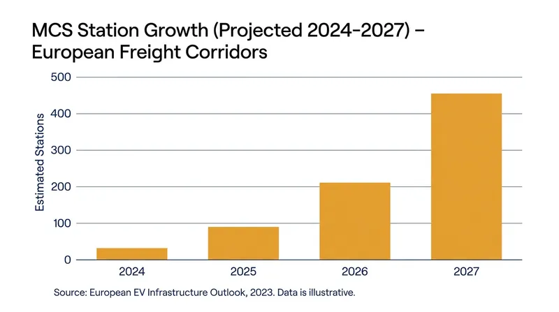 Infrastructure providers are rapidly deploying MCS corridors across Europe in 2026.