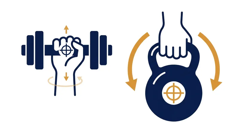 Unlike a dumbbell, a kettlebell's mass sits below the handle, creating a longer lever arm and rotational torque.