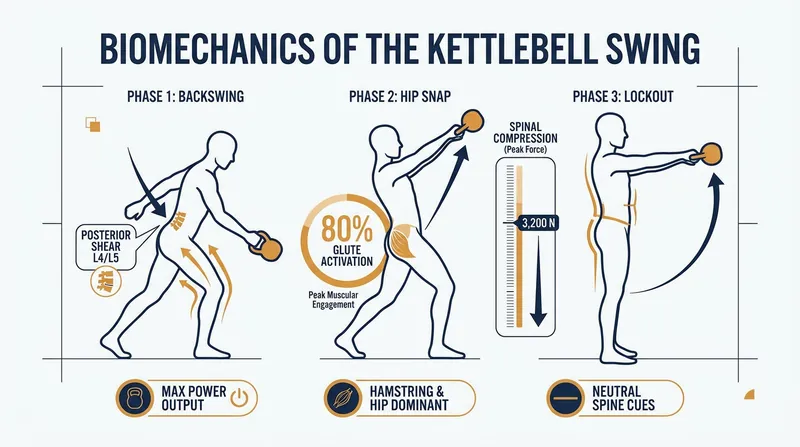 Biomechanical data reveals that the swing creates a unique 'posterior shear' that counteracts the forward pull of traditional lifting.