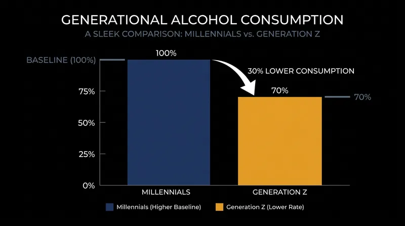 Generation Z consumes significantly less alcohol than previous generations, driving demand for sophisticated alternatives.