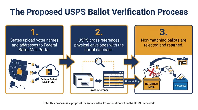 How the proposed USPS Federal Ballot Mail Portal would verify election mail.