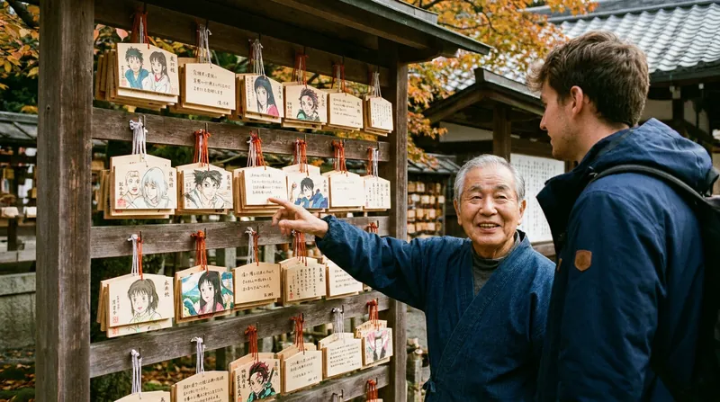 Hand-drawn 'ema' plaques left by fans have become a unique form of cultural exchange at local shrines.