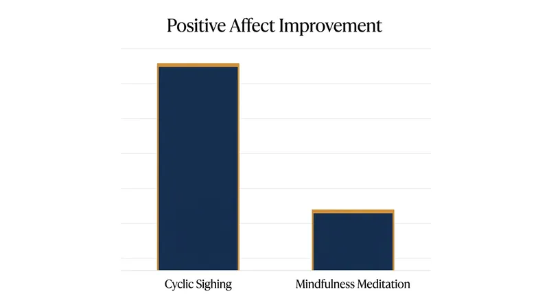 In a benchmark Stanford trial, cyclic sighing generated greater daily improvements in positive affect than mindfulness meditation.