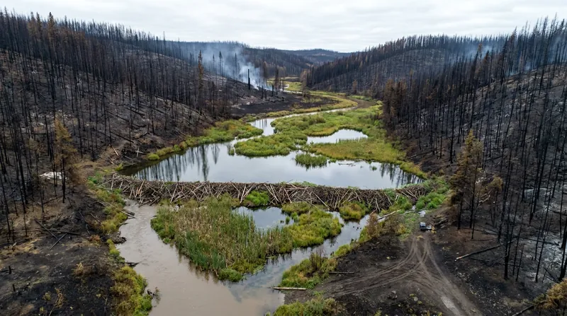 The 'Smokey the Beaver' effect: Beaver-engineered wetlands act as fireproof refugia during catastrophic megafires.