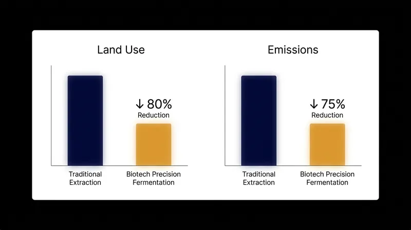 The environmental savings of lab-grown biotech vanilla compared to traditional cultivation.