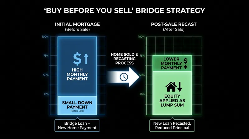 Recasting is frequently used by buyers who purchase a new home before selling their previous property.