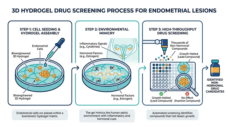 Bioengineered 3D hydrogels allow researchers to accurately replicate the disease environment and rapidly screen non-hormonal drugs.