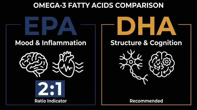 While both are essential, EPA is the primary driver of mood regulation and anti-inflammatory action in the brain.