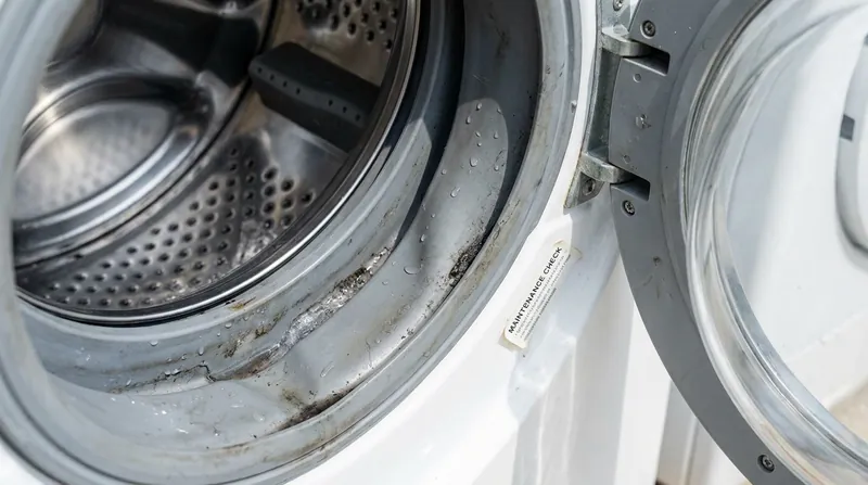 The watertight rubber gasket on front-load washers requires regular wiping to prevent mold and mildew buildup.