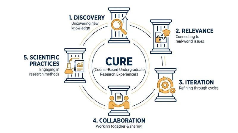 The five essential elements that distinguish a CURE from a traditional laboratory course.
