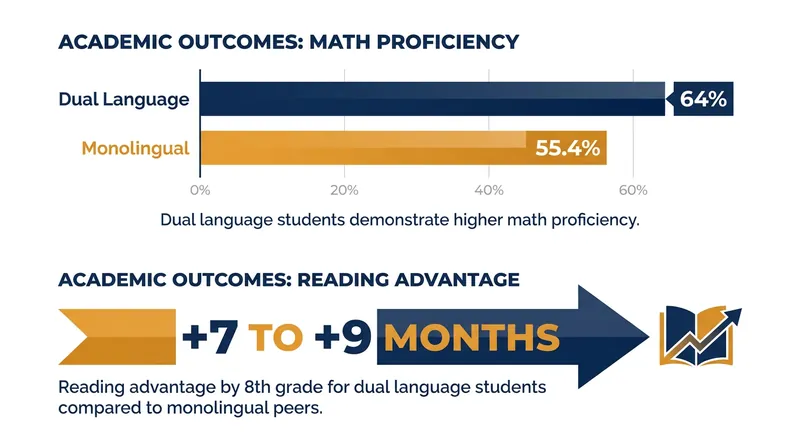Students in dual-language programs consistently outperform their peers in both reading and mathematics.