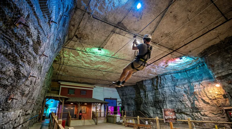 The Louisville Mega Cavern in Kentucky spans 100 acres and features the world's only fully underground zip line course.