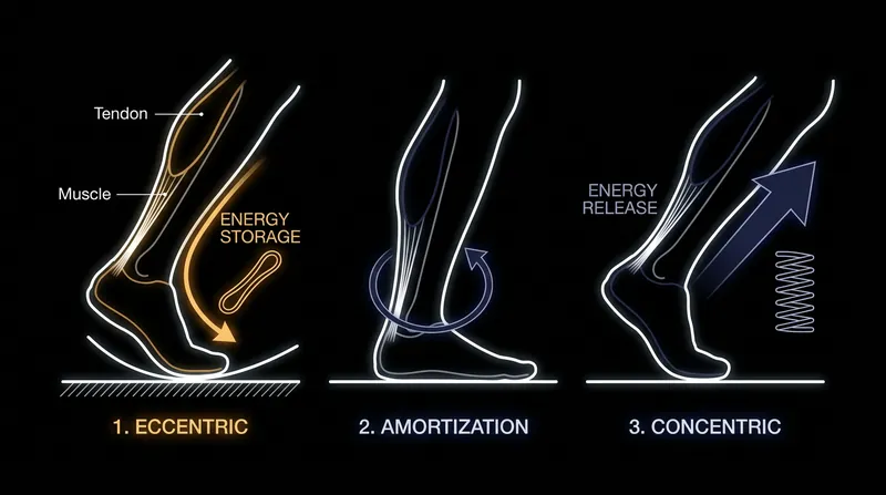 The Stretch-Shortening Cycle allows the Achilles tendon to store impact energy and release it for forward propulsion.