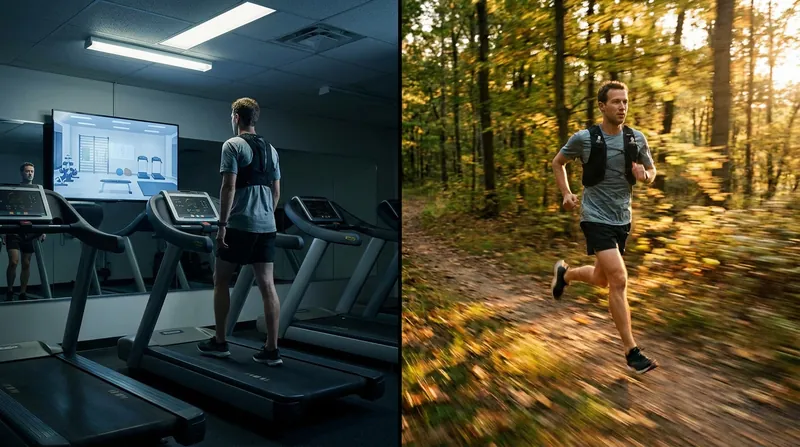 Without the visual cue of 'optic flow' indoors, the brain struggles to accurately gauge speed and exertion.