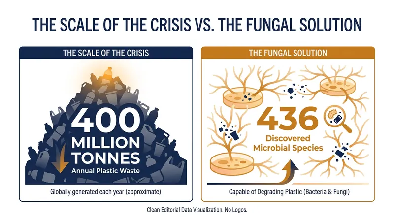 While global plastic production remains massive, scientists are rapidly discovering new microbial species capable of degrading it.