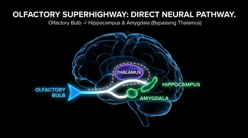 Unlike other senses, smell bypasses the brain's central relay station and connects directly to the memory and emotion centers.