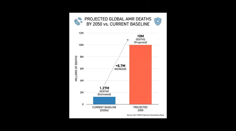 Without new interventions, antimicrobial resistance is projected to claim 10 million lives annually by 2050.