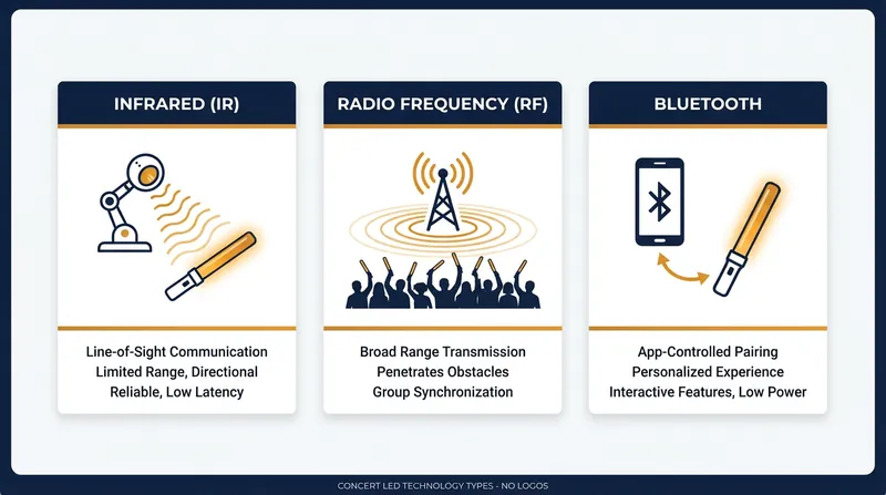Event technologists rely on three primary wireless protocols to synchronize crowds.