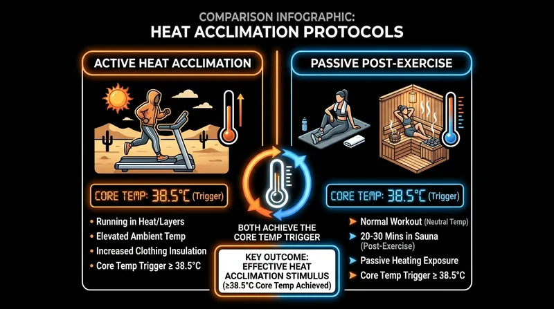 Athletes can achieve heat acclimation through active environmental training or passive post-workout sauna use.