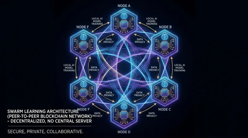 Swarm learning eliminates the central orchestrator entirely, relying on blockchain smart contracts to merge model updates.