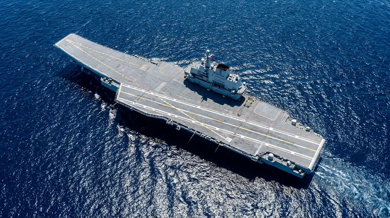 China's advanced aircraft carrier, the Fujian, transited the Taiwan Strait on Tuesday.