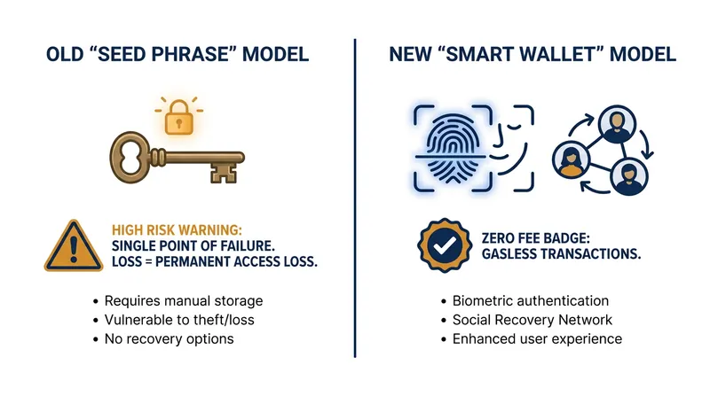 How Account Abstraction shifts security from a single piece of paper to a programmable smart contract.