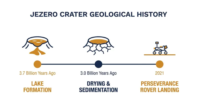 Jezero Crater was a massive lake billions of years ago, making it an ideal environment for preserving ancient organics.