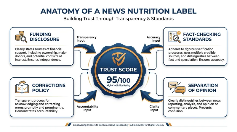 Organizations like The Trust Project use standardized criteria to evaluate a newsroom's transparency.
