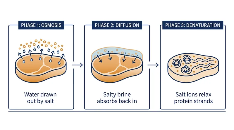 The three chemical phases of dry brining.