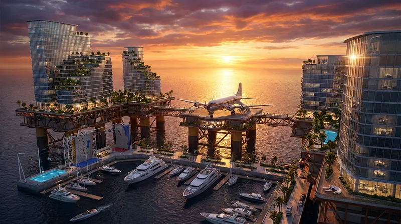 Mega-projects like Saudi Arabia's THE RIG are scaling the offshore tourism concept to unprecedented sizes.