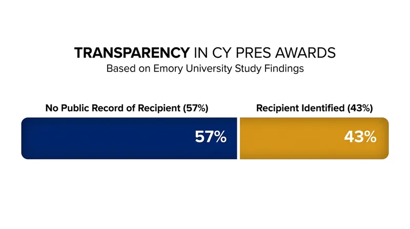 A study of federal securities class actions found that the majority of cy pres distributions lacked public documentation.
