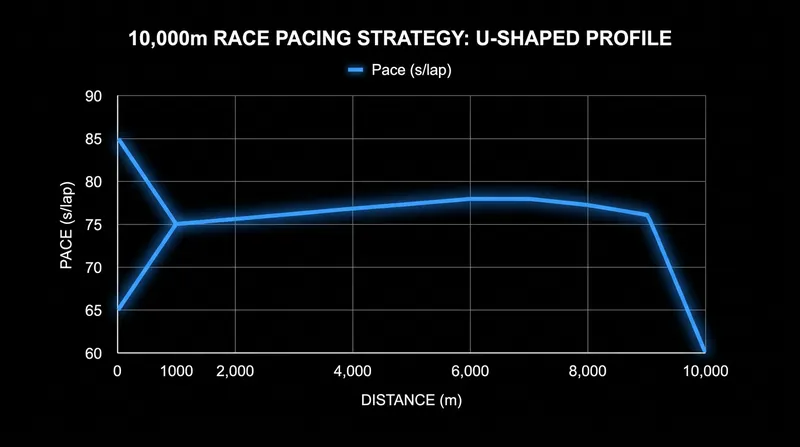 Optimal pacing for long-distance events often follows a non-linear 'U-shaped' curve.