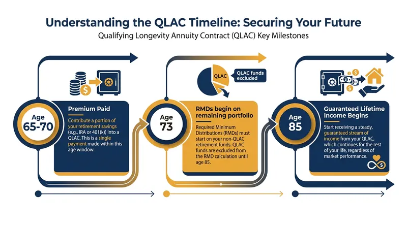 The lifecycle of a Qualified Longevity Annuity Contract.