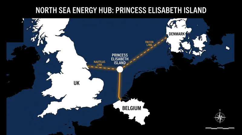 The island will serve as an international interconnector, linking the grids of Belgium, the UK, and Denmark.