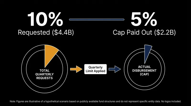 In the second quarter of 2026, Blackstone's BCRED fund paid out roughly half of the total redemption requests to comply with its 5% cap.