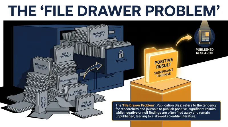 Traditional publishing often leaves negative results hidden in the 'file drawer,' skewing the scientific record.