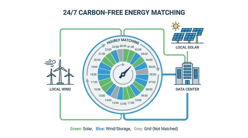 The UN mandate requires hourly matching of local clean energy, rather than annual carbon offsets.