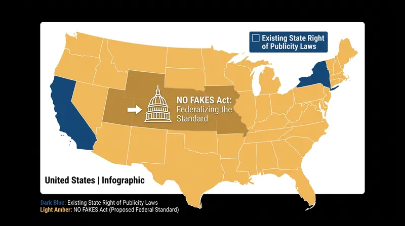 Prior to the NO FAKES Act, protections against unauthorized likeness use relied on a fragmented patchwork of state laws.