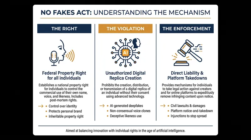 How the NO FAKES Act establishes and enforces the new federal property right.
