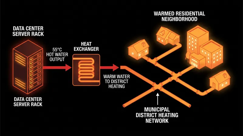 The 55°C return water is hot enough to be pumped directly into municipal district heating networks.