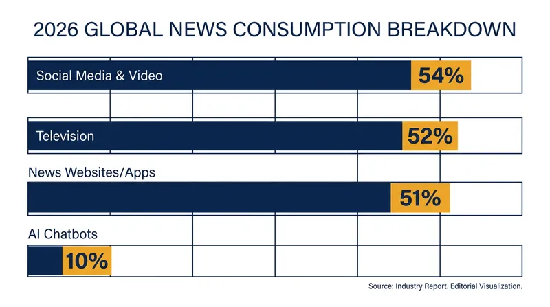 Weekly news consumption by source across 48 global markets.