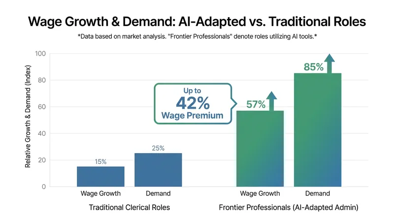 A 'two-track' job market is emerging, heavily rewarding professionals who integrate AI into their workflows.