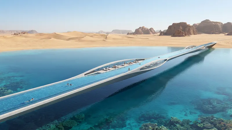 Treyam, one of Magna's 12 destinations, is engineered as a 450-meter bridge suspended over a natural lagoon.