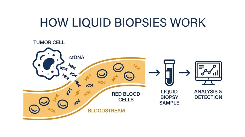 Tumors shed circulating tumor DNA (ctDNA) into the bloodstream, which advanced sequencing can detect.