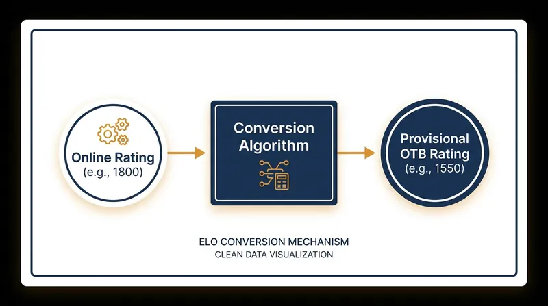 Because online ratings are generally higher, FIDE's algorithm applies a mathematical deflation curve to establish a provisional physical rating.