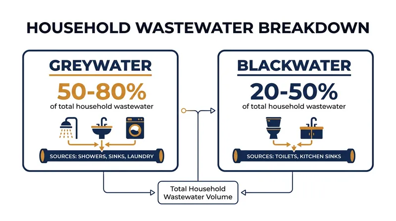 Greywater accounts for the majority of residential wastewater, making it a prime target for conservation.