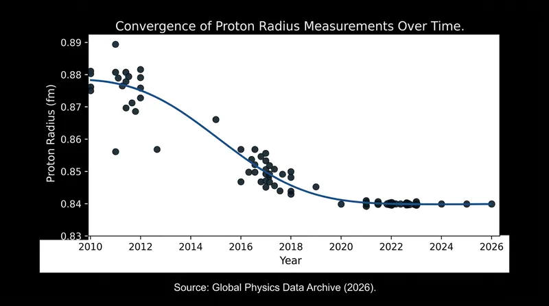 Over the last decade, independent measurements have converged on the smaller 0.84 femtometer radius.