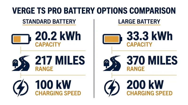 Verge offers two solid-state battery configurations for the 2026 TS Pro.
