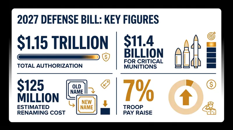Key financial allocations and estimated costs within the proposed fiscal year 2027 defense package.